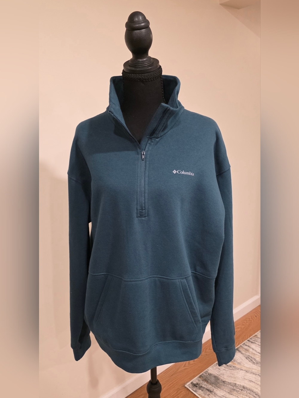 Columbia Teal Half-Zip Pullover Sweatshirt